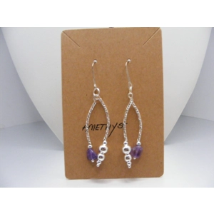 AMETHYST and Silver Bead earrings