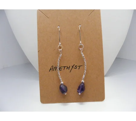 Amethyst Bar Earrings