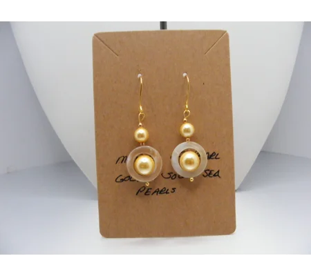 MOP and Golden Shell Pearl Earrings