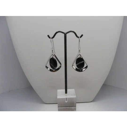 Banded Black Agate Earrings