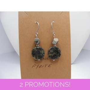 Stone and Pyrite earrings