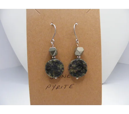 Stone and Pyrite earrings