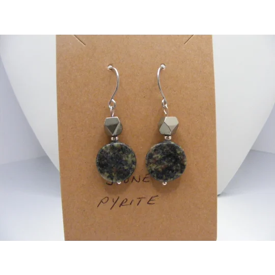 Stone and Pyrite earrings