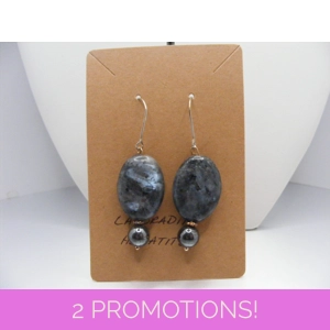Labradorite and Hematite earrings
