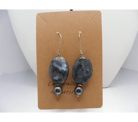 Labradorite and Hematite earrings