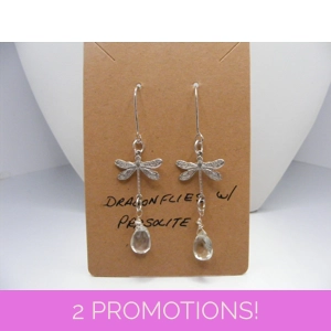 Dragonfly and Prasiolite Earrings