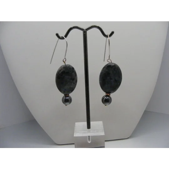 Labradorite and Hematite earrings