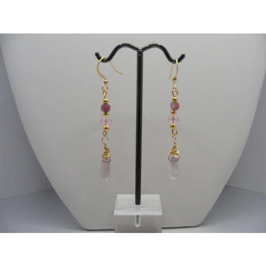 Ametrine, Tourmaline and Crystal Earrings