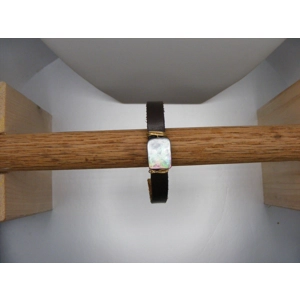 Abolone and Leather Bracelet