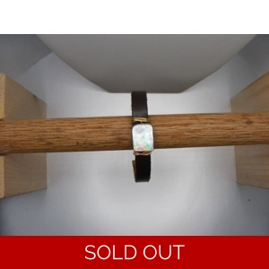 Abolone and Leather Bracelet