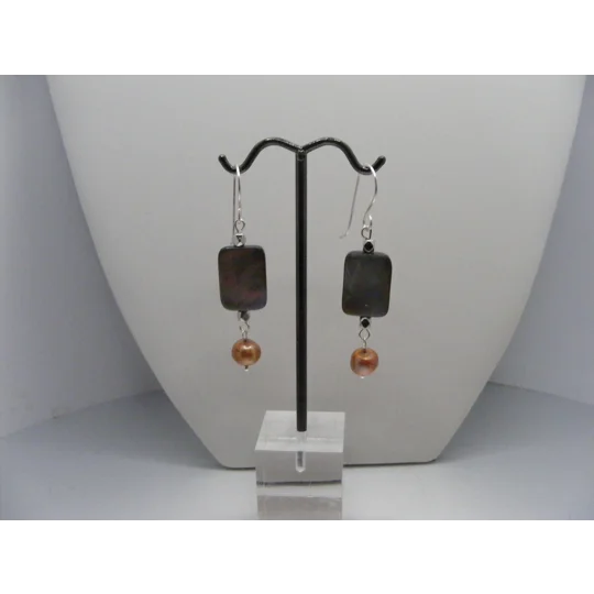 Abalone and Pearl Earrings