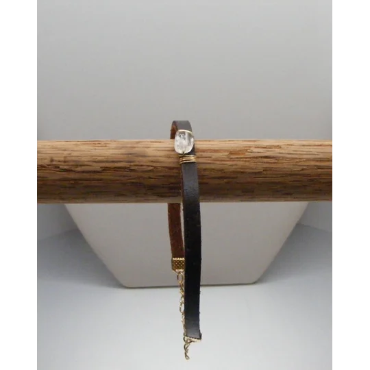 Citrine and Leather Bracelet