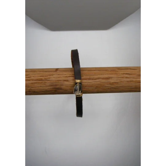Citrine and Leather Bracelet