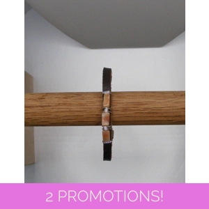 Vintage Sunstone and Leather Bracelet