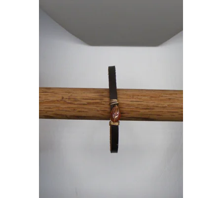 Carnelian and Leather Bracelet