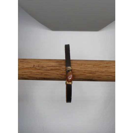 Carnelian and Leather Bracelet