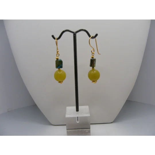 Olivine and Abalone Earrings
