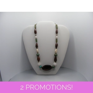 Howle, Rose Quartz, River stone and Agate necklace