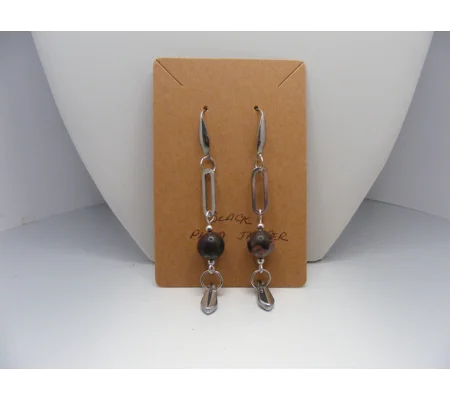 Black Plum Jasper earrings