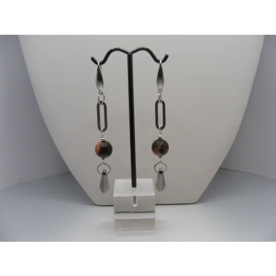 Black Plum Jasper earrings