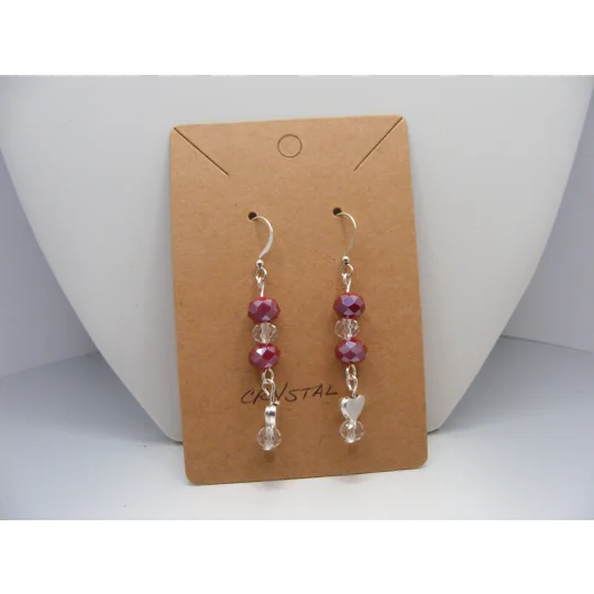 Crystals and Heart earrings