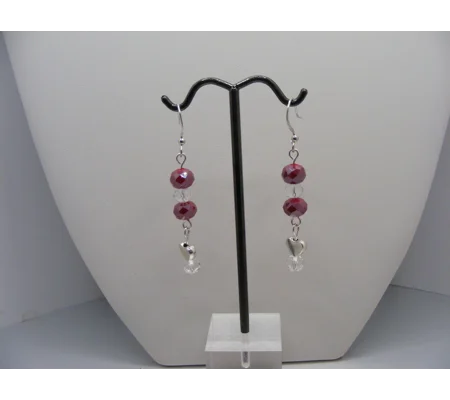 Crystals and Heart earrings