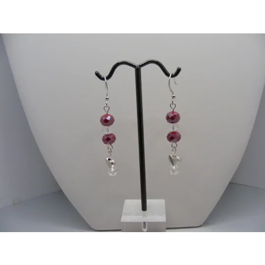 Crystals and Heart earrings