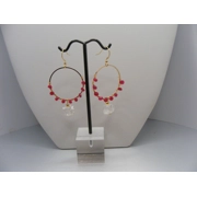 Red Aventurine and Crystal earrings