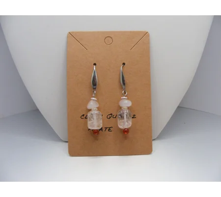 Clear Quartz and Agate earrings