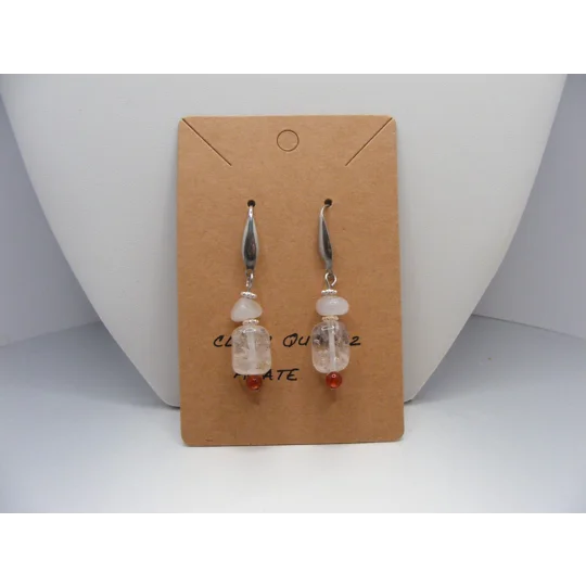 Clear Quartz and Agate earrings