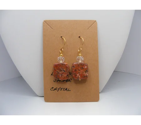 Brecciated Jasper and Crystal earrings