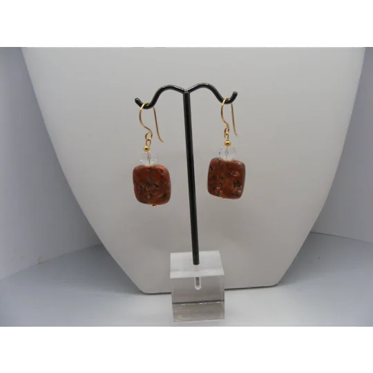 Brecciated Jasper and Crystal earrings