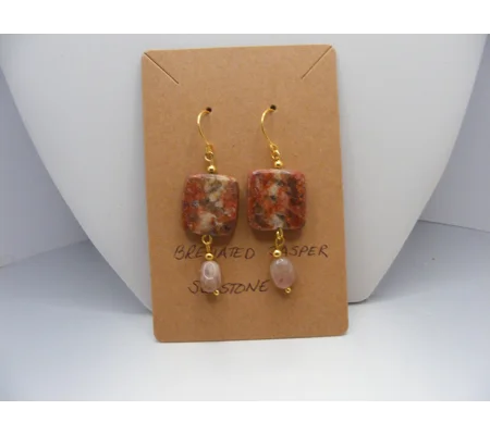 Brecciated Jasper and Sunstone earrings