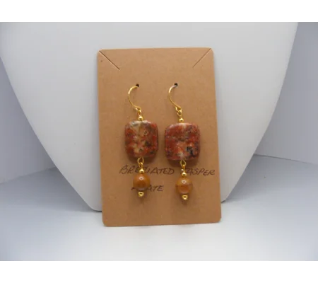 Breciated Jasper and Agate earrings