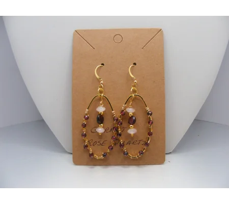 Garnet and Rose Quartz earrings