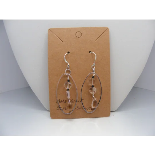 Ametrine and Black Spinel earrings