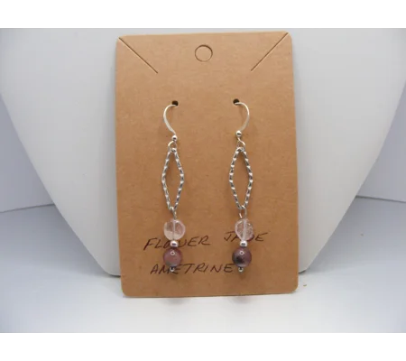 Flower Jade and Ametrine earrings