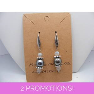 Labradorite and MOP Pearl earrings