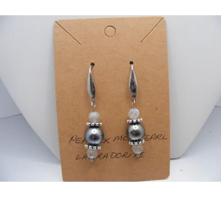 Labradorite and MOP Pearl earrings
