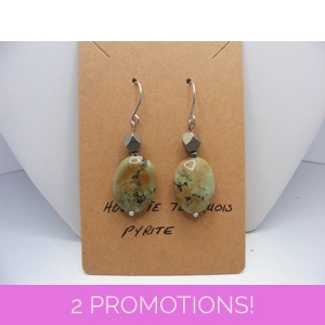 Howlite Turquoise and Pyrite earrings