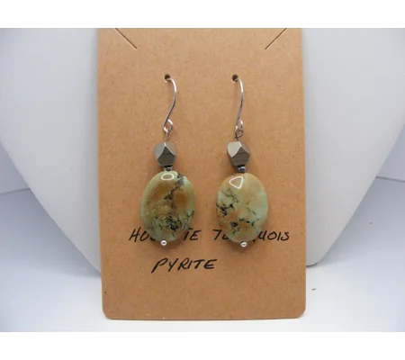 Howlite Turquoise and Pyrite earrings