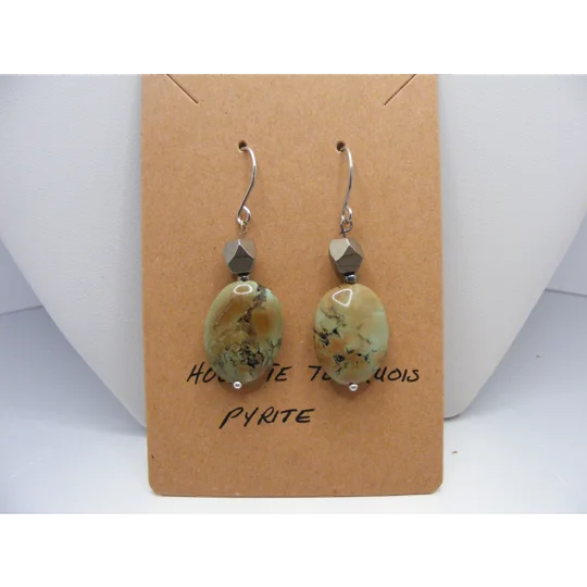 Howlite Turquoise and Pyrite earrings