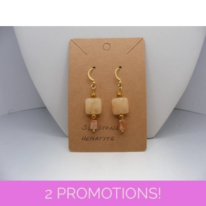 Sunstone and Hematite earrings