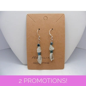 Prasiolite and Hematine earrings