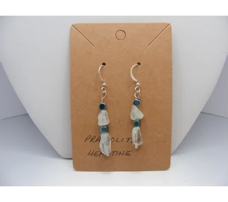 Prasiolite and Hematine earrings