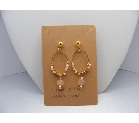 Fire Opal and Carnelian earrings