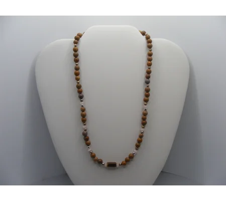 Tigerskin Jasper and Rose Quartz necklace and earring set