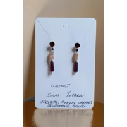 Pyrope Garnet, Sunstone and Black Spinel earring jackets