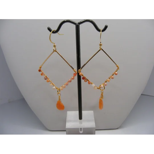 Mexican Fire Opal earrings Goldplated
