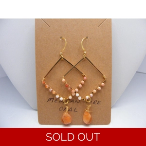 Mexican Fire Opal earrings Goldplated